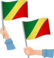 Kongoflagga i hand ikon vektor