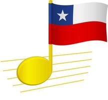 Chile-Flagge und Musiknote vektor