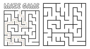 Labyrinthspiel für Kinder. Labyrinth-Puzzle mit Lösung vektor