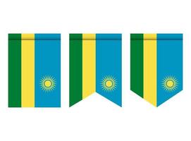 rwanda flagga eller vimpel isolerad på vit bakgrund. vimpel flaggikon. vektor