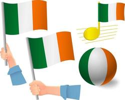 Irland flagga Ikonuppsättning vektor