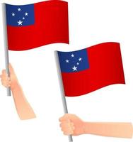 Samoa-Flagge in der Hand-Symbol vektor