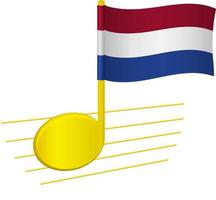 niederländische flagge und musiknote vektor