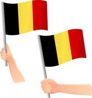 Belgien-Flagge in der Hand-Symbol vektor