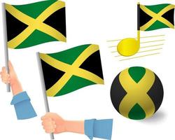 jamaica flagga ikonuppsättning vektor