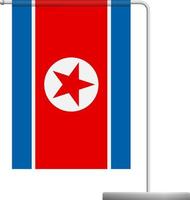 Nordkorea-Flagge auf dem Pol-Symbol vektor
