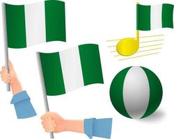 Nigeria-Flagge-Icon-Set vektor