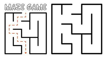 Labyrinthspiel für Kinder. einfaches Labyrinth-Puzzle mit Lösung vektor