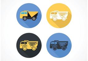 Free Flat Dump Truck Vektor-Icon vektor