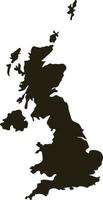 Karte von Großbritannien. solide schwarze großbritannien-kartenvektorillustration vektor