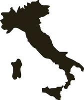 Karte von Italien. solide schwarze Kartenvektorillustration vektor