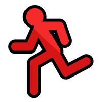 Running Man Liniensymbol isoliert auf weißem Hintergrund. vektor