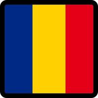flagge von rumänien in form eines quadrats mit kontrastierender kontur, kommunikationszeichen für soziale medien, patriotismus, eine schaltfläche zum umschalten der sprache auf der website, ein symbol. vektor