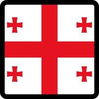 Flagge von Georgia in Form eines Quadrats mit kontrastierender Kontur, Kommunikationszeichen für soziale Medien, Patriotismus, eine Schaltfläche zum Umschalten der Sprache auf der Website, ein Symbol. vektor