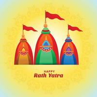 lord jagannath årliga rathayatra festival i odisha och gujarat semester bakgrund vektor