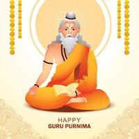 guru purnima firande gratulationskort bakgrund vektor