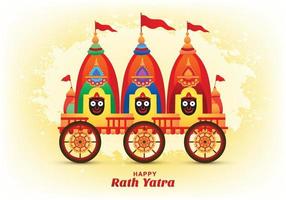 glad rath yatra festival för lord jagannath puri semester bakgrund vektor