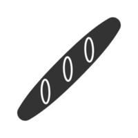 baguette glyfikon. franskbrödslimpa. siluett symbol. negativt utrymme. vektor isolerade illustration