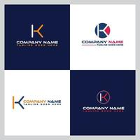 abstraktes Symbol Alphabet k Brief Logo Design Set, Firmenidentitätssymbol, Business-Branding-Vorlage vektor