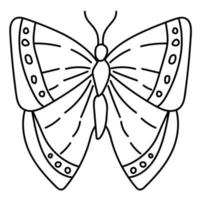 fjärilsfantasikontur, doodle målarbok för småbarns insektsvärld vektor