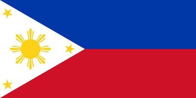 flache illustration der philippinischen flagge vektor