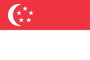 flache illustration der singapur-flagge vektor