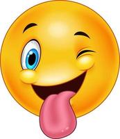 Smiley-Emoticon mit herausgestreckter Zunge und zwinkerndem Auge vektor