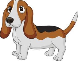 Cartoon Hund Basset Hound isoliert auf weißem Hintergrund vektor