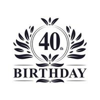 40 Jahre Geburtstagslogo, 40. Geburtstagsfeier. vektor
