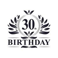30 Jahre Geburtstagslogo, 30. Geburtstagsfeier. vektor