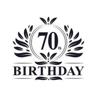 70. Geburtstagslogo, 70 Jahre Geburtstagsfeier. vektor