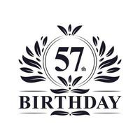 57 Jahre Geburtstagslogo, 57. Geburtstagsfeier. vektor