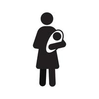 mutter mit neugeborener babysilhouette. Mutterschaft. isolierte Vektorillustration vektor