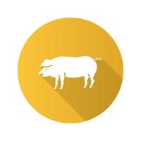 gris platt design lång skugga glyfikon. djurhållning. lantbruk. vektor siluett illustration