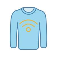 Farbsymbol für NFC-Kleidung. Sweatshirt für Nahfeldkommunikation. RFID-Tag. berührungslose Technologie. NFC-Jumper. isolierte Vektorillustration vektor
