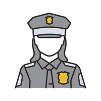 Polizistin Farbsymbol. Polizist. Polizist. isolierte vektorillustration vektor