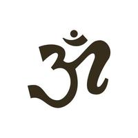 Om-Zeichen monochrom. Yoga, Symbol des Hinduismus. Vektor-Illustration vektor