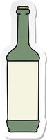 Aufkleber einer skurrilen, handgezeichneten Cartoon-Weinflasche vektor