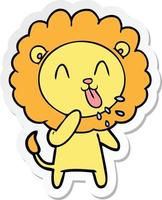 Aufkleber eines fröhlichen Cartoon-Löwen vektor