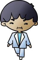 Gradient Cartoon kawaii süßer Junge im Anzug vektor