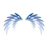 abstrakte Flügel zeichnen die blauen Gradianfarben, die auf weißem Hintergrund lokalisiert werden. Vektor-Illustration vektor