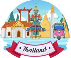 bangkok thailand landmärke logotyp banner vektor