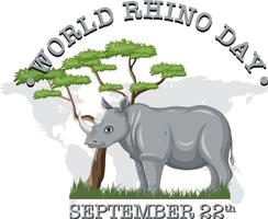 Banner zum Welt-Nashorn-Tag am 22. September vektor