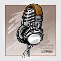Podcast-Vektor-Illustration. Radiosendung aufnehmen, Audio-Interview, Live-Gespräch. vektor-landingpage des podcasting-geschäfts mit isometrischer medienausrüstung, mikrofon, smartphone und lautsprechern.