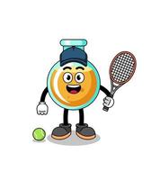 Laborbecher Illustration als Tennisspieler vektor