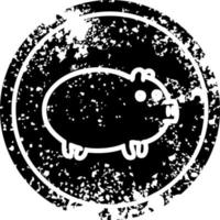 Symbol für fettes Schwein in Not vektor