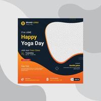 internationella yogadagen inläggsmall för sociala medier. yoga sociala medier post design eller fyrkantig företag sociala medier post banner. World yoga day sociala medier post mall pro vektor. vektor