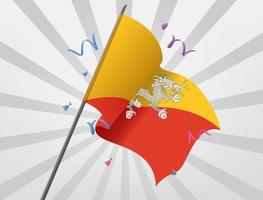 bhutans festliga flagga vajar på höjden vektor