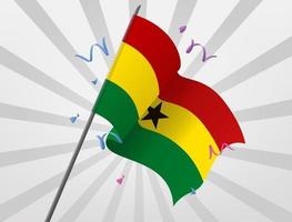 die feierliche flagge von ghana weht in der höhe vektor