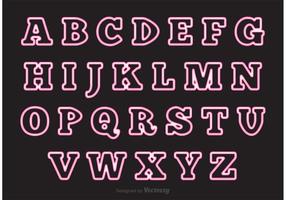Rosa Neon-Stil Alphabet vektor